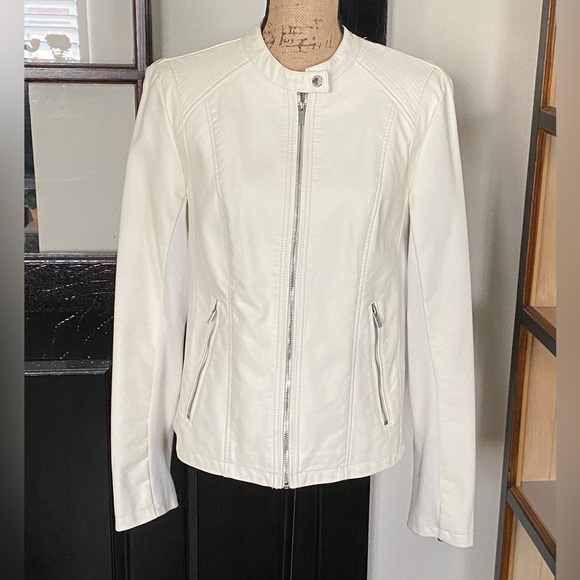 NWOT. Express Faux Leather Moto
Jacket, Sz L - Picture 2 of 10